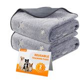 LOOBANI washable dog pee pad 2-pack front view with durable absorbent surface.