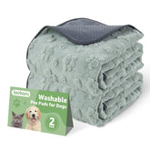 LOOBANI washable pee pad with dog pattern provides cozy protection for floors and paws.