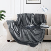 LOOBANI waterproof dog blanket reversible flannel grey for couch lounging