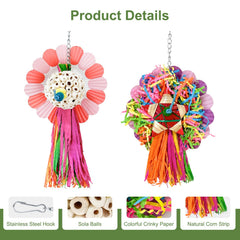 LOPERDEVE colorful crinkly paper inside bird toy stimulates visual interest