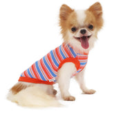 LOPHIPETS 100% cotton rib dog shirt red XL front view, breathable daily wear for small dogs
