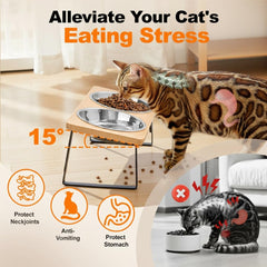 Loplurea stainless steel cat bowl features a durable finish easy to clean
