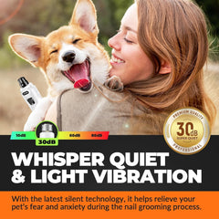 LOPSIC grinder operates quietly to reduce grooming stress for pets.