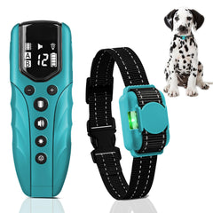 LOSULF lightweight no-shock collar cyan front view for comfortable all-day dog training