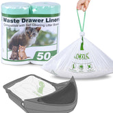 LotuFlor litter drawer liner with reinforced bottom supports heavy loads for cleaner changes.