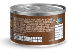 Lotus Just Juicy Venison Stew served in bowl illustrating grain-free single-protein cat meal