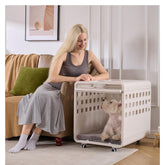 LoveTail foldable dog crate end table, easy assembly in minutes.