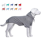 Lovelonglong dog hoodie gray front view shows snug fit and warmth.