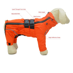 Lovelonglong dog jacket orange reflective strip improves visibility during dawn or dusk.