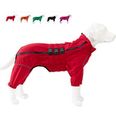 Lovelonglong Dogs Waterproof Jacket front view shows lightweight rain protection for outdoor walks