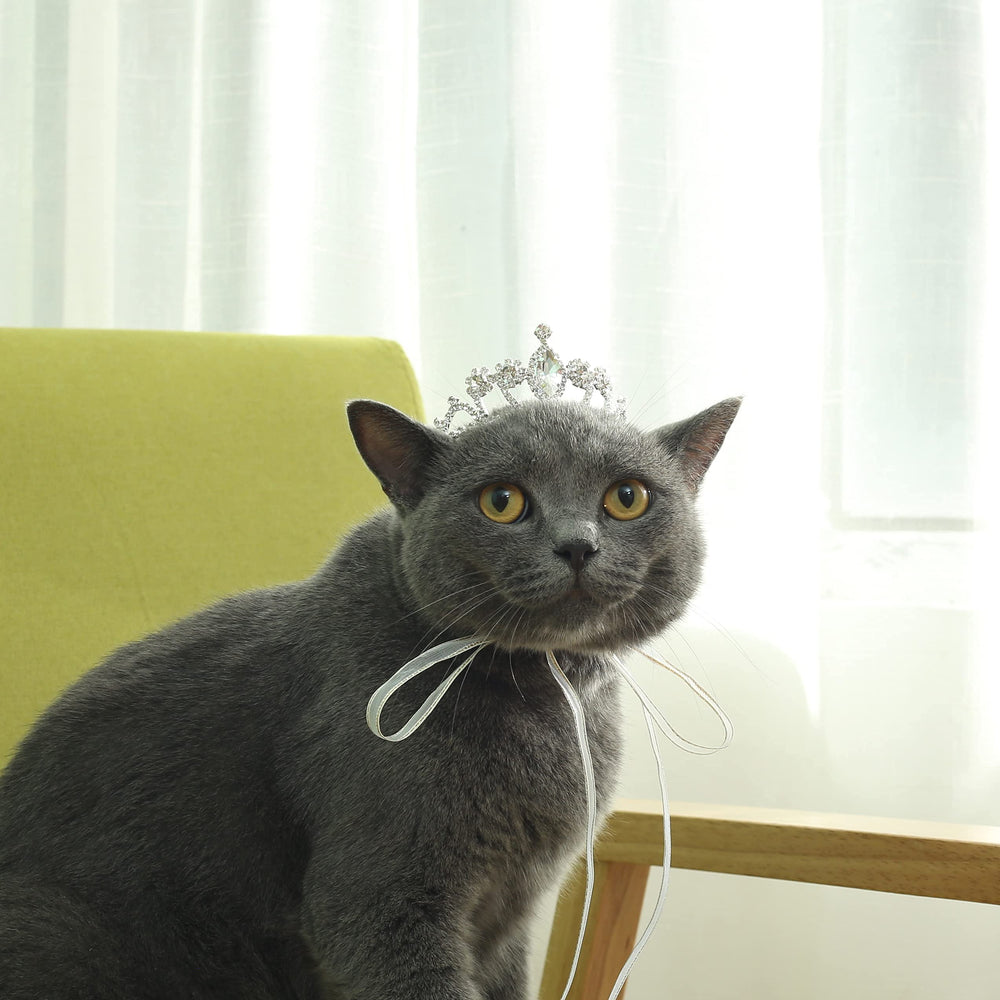 Lovelyshop crystal rhinestone tiara crown front view with sparkling shine for pets