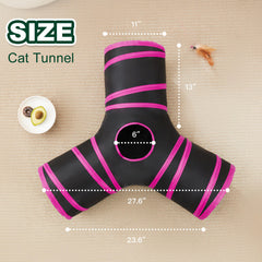 Love's cabin cat tunnel peeh-hole view showing exploration space for cats.