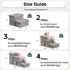 Love's cabin dog stairs folded with storage compartments keeps items organized