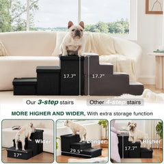 Love's cabin dog stairs storage 3in1-design highlights versatile steps with built-in storage.