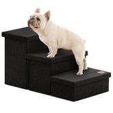 Love's cabin dog stairs storage assembly demonstrates quick setup and a stable three-step design.