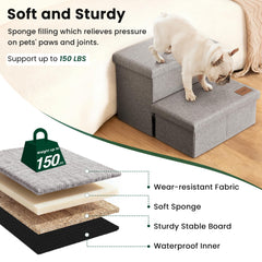 Love's cabin dog stairs storage compartments keep pet accessories organized