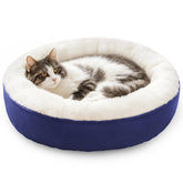 Love's cabin round donut bed front view showing cozy nesting for small pets