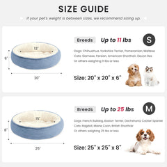 Love's cabin round donut bed pillow rim detail with plush interior filling.