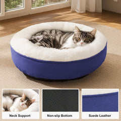 Love's cabin round donut bed top view highlighting circular curled-up shape