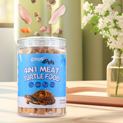 Loves4Pets Turtle Food with freeze-dried duck offers dietary variety for shell-dwellers.