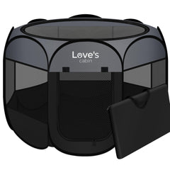 Love's cabin pet playpen 8-panel circle setup for versatile indoor or outdoor use