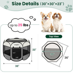 Love's cabin pet playpen foldable-compact-storage enables easy travel.