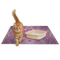 Lovewag Pets cat litter mat 2 pack front view showing large coverage and litter trapping surface