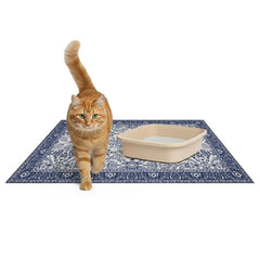 Lovewag Pets Indigo Garden litter trapper mat showing large coverage for floors
