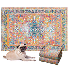 Lovewag Pets washable dog pee pad decorative floor mat blends with stylish home decor and protects floors.