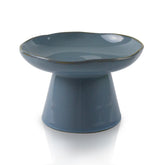 LOVINFURBABY extra-wide blue cat bowl—shallow 6.1-inch design reduces whisker contact during meals
