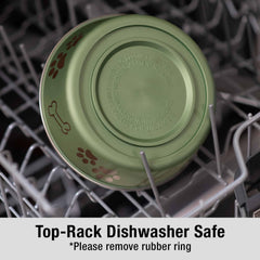 Loving Pets Bella Bowl artichoke dishwasher-safe interior for easy cleaning