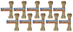 Loving Pets Dlv4706 natural pressed rawhide bone enhances dental health during chew sessions.