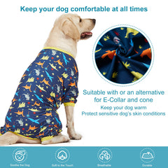 LovinPet big dog pajamas navy stretch fabric enables easy movement and all-season wear.