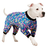 LovinPet giant dogs in Hawaiian flowers print pajamas for cozy coverage.