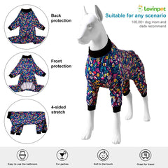 LovinPet soft breathable fabric dog pajamas comfortable all-day wear.