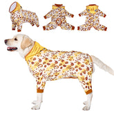 LovinPet dog recovery suit tiger XXL front view for wound protection and comfort.