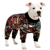 LovinPet large dog pajamas front view showing comfortable fit and bold Love My Dog print.