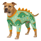 LovinPet large dog pajamas onesie front view promotes snug coverage for calmer wear.