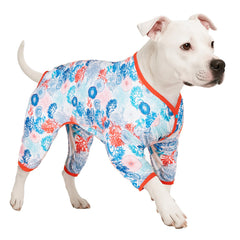 LovinPet Pajamas Outfit blue coral-trees-shells print for cozy everyday wear.