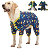 LovinPet pijama para perro grande con dinosaurio navy, cómodo en casa.