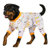 LovinPet Pitbull Mix Pajamas on a dog provide cozy daily wear and gentle recovery support.