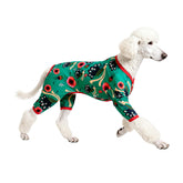 LovinPet pitbull pajamas turquoise peacock print for comfy all-day wear