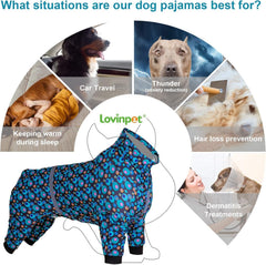 LovinPet PJS dog jumpsuit size-2xl-fit for larger dogs' comfortable recovery and movement.
