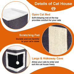 Loyareal cat house fluffy hanging ball for interactive play and stimulation.