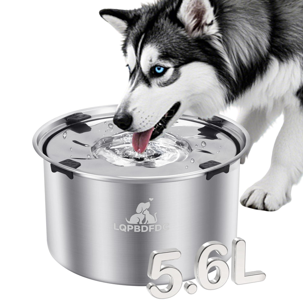 LQPBDFDC dog water bowl no-spill dispenser keeps floors dry during messy drinkers.