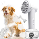 Lubeau pet foaming dog shampoo dispenser delivers rich foam for quick, calm baths.