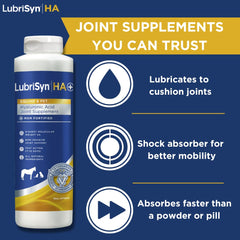 LubriSynHA pets dosing highlights simple administration for dogs, cats, and horses.