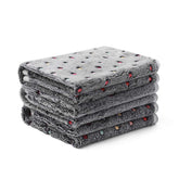 Luciphia 1pack-3-blankets-dots-grey-closeup highlights ultra-soft coral velvet for cozy pets.