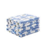 Luciphia elephant-pattern blue blanket small size provides cozy couch warmth for pets.