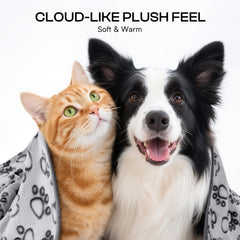 Luciphia blanket paw-print-design protects furniture from pet hair